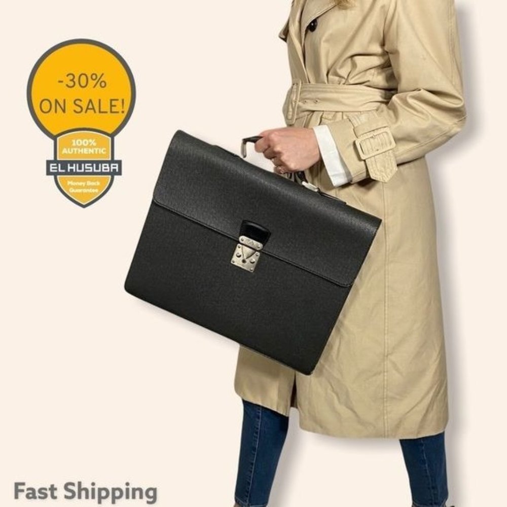 AUTH Louis Vuitton Business Bag Aldoise Robusto Taiga LAPTOP IPAD 433125 Vintage
